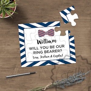 Ring Bearer Puzzle Invitation, Personnalisé Ring Bearer Gift Puzzle, Wedding Invitation Asking Ring Boy Proposition Ring Bearer Invitation Card