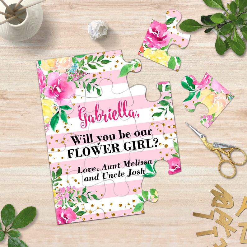 Pink Will You Be Our Flower Girl Asking Flower Girl Card Etsy