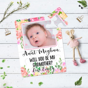 Propuesta de Madrina Puzzle Will You Be My Godmother Card Gift For Godparents Personalized Photo Jigsaw Puzzle Ask Godfather and God mother