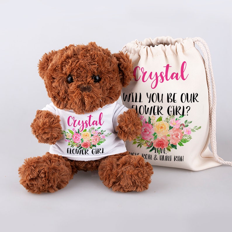 Personalised Flower Girl Teddy Bear 