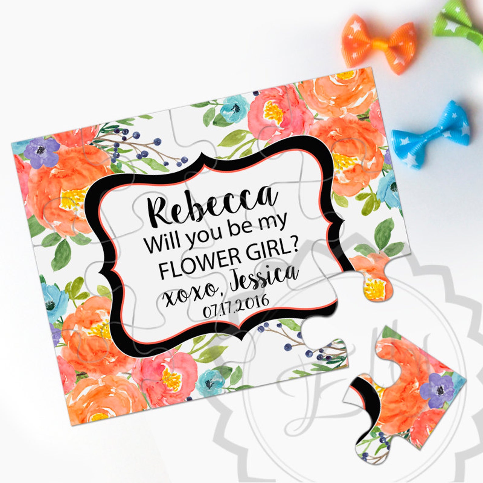 Asking Flower Girl Proposal Puzzle Will You Be My Flower Etsy