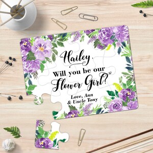 Floral Flower Girl Uitnodiging Will You Be My Flower Girl, Asking Flower Girl Gift Puzzle, Ask Flower Girls Request Ask Wedding Party uitnodiging