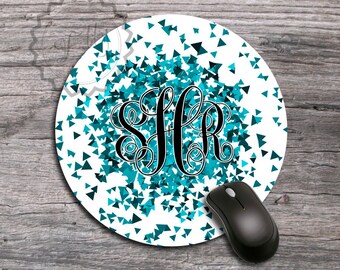 Sparkles Design Computer Mouse Pad - Turquoise and Teal set personalized padding, customized office desk accessory gift, office decor - 182