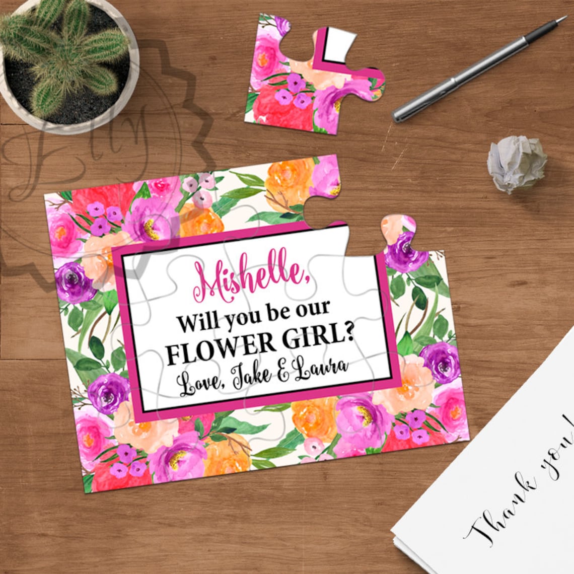 Will You Be My Flower Girl Puzzle Asking Flower Girl Ask to Etsy