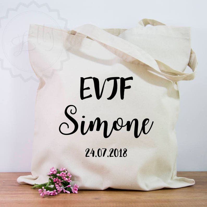 Sacs à bandoulière sac cabas EVJF équipe mariée cadeau mariage cadeaux Ivited coton sac fourre-tout personnalisé personnalisable sac mariée tribu Pary or nuptiale image 3