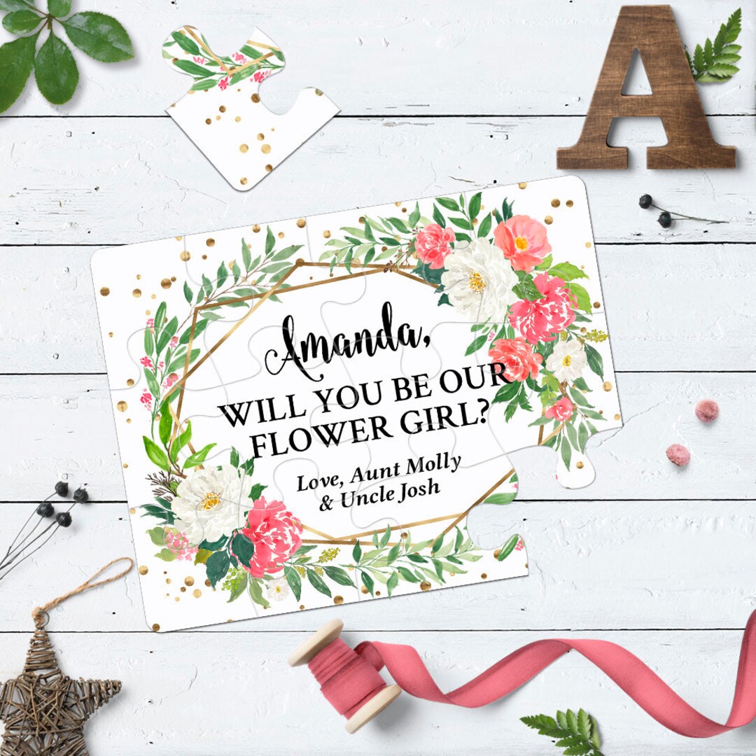 Flower Girl Proposal Puzzle, Will You Be My Flower Girl Puzzle, Be My