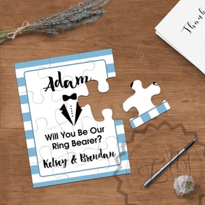 Puzzle cartes à mon Ringbearer sur mon jour de mariage, meilleur cadeau pour homme, Invitation de garçons d’honneur, fête de mariage, cadeau, parti pour la mariée, cadeau Notes proposition