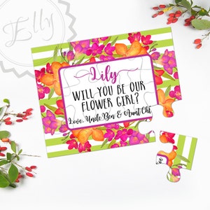 Invitation fille fleur Puzzle, demandant Junior demoiselle d’honneur mariage, personnalisé Invitation Puzzle carte va vous être mon honneur d’honneur