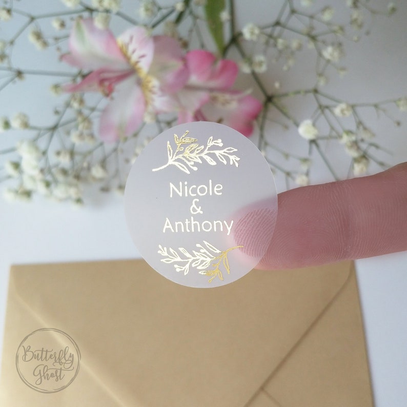 Gold Foil Wedding Envelope Seal Personalized With Monogram Etsy