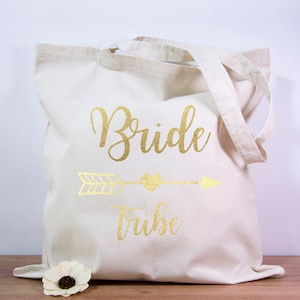 Braut zu sein Brautjungfer Geschenk Tote Bag Bachelorette Party Geschenk Team Braut Geschenk Tasche Tasche Tasche Werden Sie meine Brautjungfer Hennen Gold, Silberpfeil