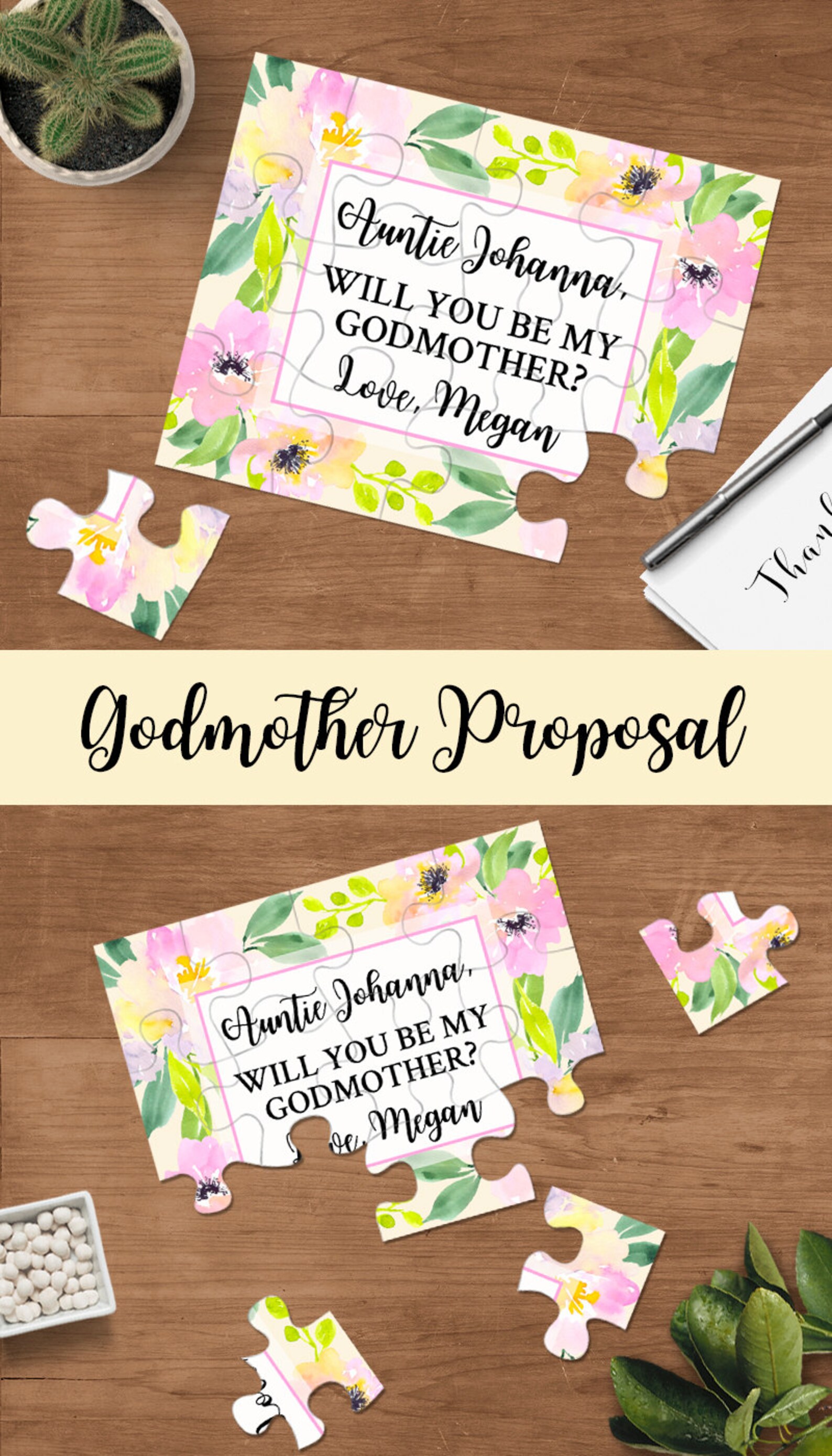 Will You Be My Godmother Godmother Puzzle Invitation Asking | Etsy