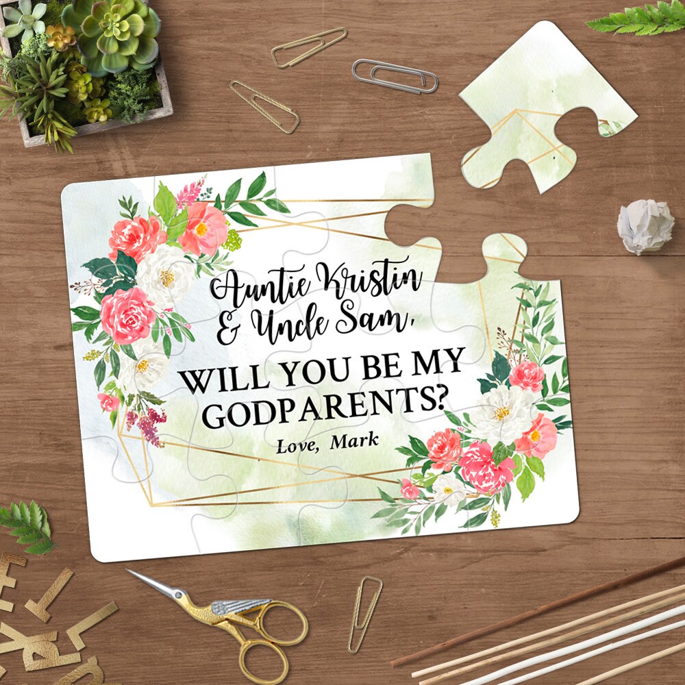 godfather proposal godmother proposal little girl Godparents proposal puzzle 