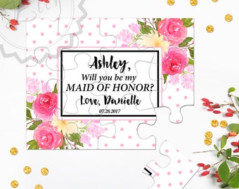 Will You Be My Maid of Honor Puzzle - Personalized  Puzzle Proposal, Weddings, Jigsaw Puzzle, Maid of Honor Gift, Be my Maid of Honor Gift
