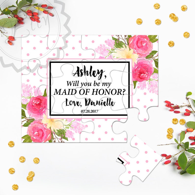 Will You Be My Maid of Honor Puzzle Jigsaw Puzzle Personalized Puzzle Proposal Be my Maid of Honor Gift Maid of Honor Gift Weddings