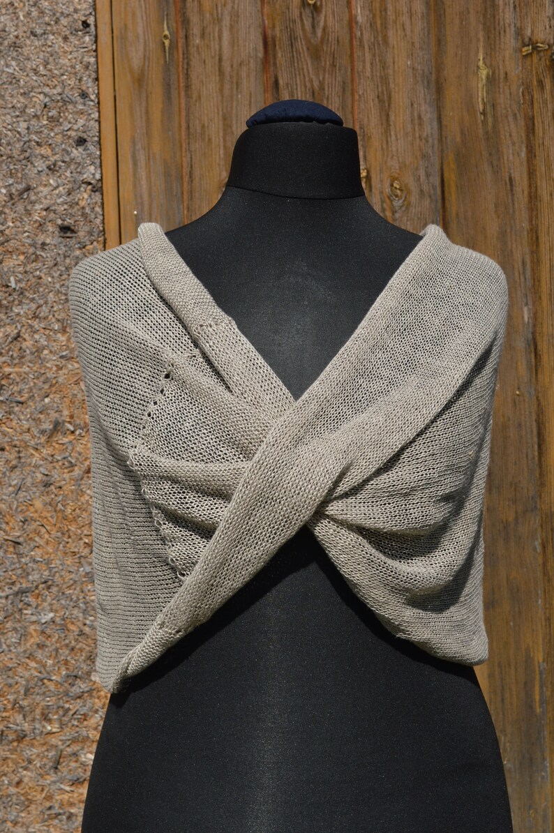 Linen Shrug Natural White Wedding Wrap Summer Wrap Linen Etsy