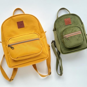 Lark Rucksack, 2 Größen, PDF Schnittmuster, Mini-Rucksack Nähanleitung + Video