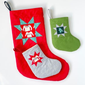 Quilted Christmas Stocking Sewing Pattern: Two Sizes (PDF Pattern)