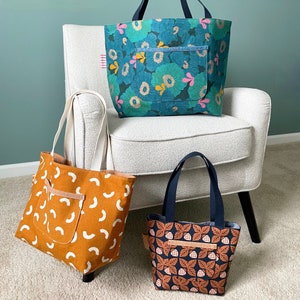 Mercantile Tote , Tote Bag Schnittmuster , PDF Schnittmuster , 3 Größen