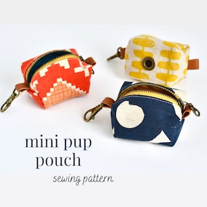 Mini Welpen Tasche, PDF Schnittmuster, Kotbeutel Spender, Kotbeutel Halter Muster, Windel Tasche Spender, Reißverschluss Tasche Schnittmuster