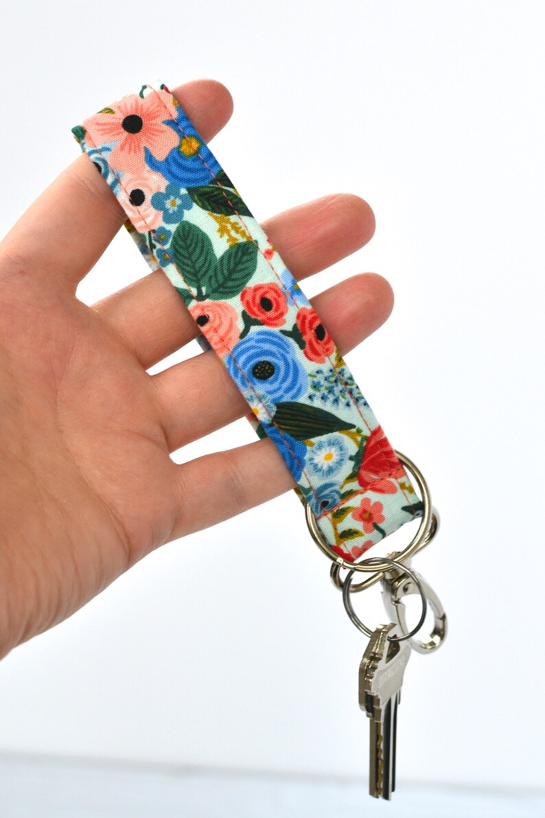 Rifle Paper Co Floral Keychain/ Key Fob/ Wristlet Keychain/ Etsy