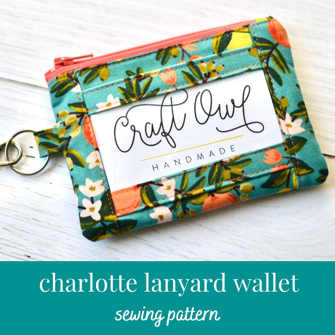 Charlotte Lanyard Wallet PDF Sewing Pattern ID Wallet Lanyard With Badge Holder Etsy UK