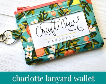 Charlotte Lanyard Wallet, PDF Sewing Pattern, ID Wallet, Lanyard with Badge Holder