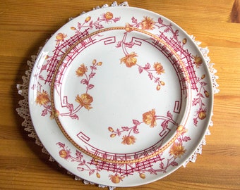 Antique Brown Westhead Moore /& Co Sylvan Blue And White Landscape Plate Transferware Staffordshire England 19th Century