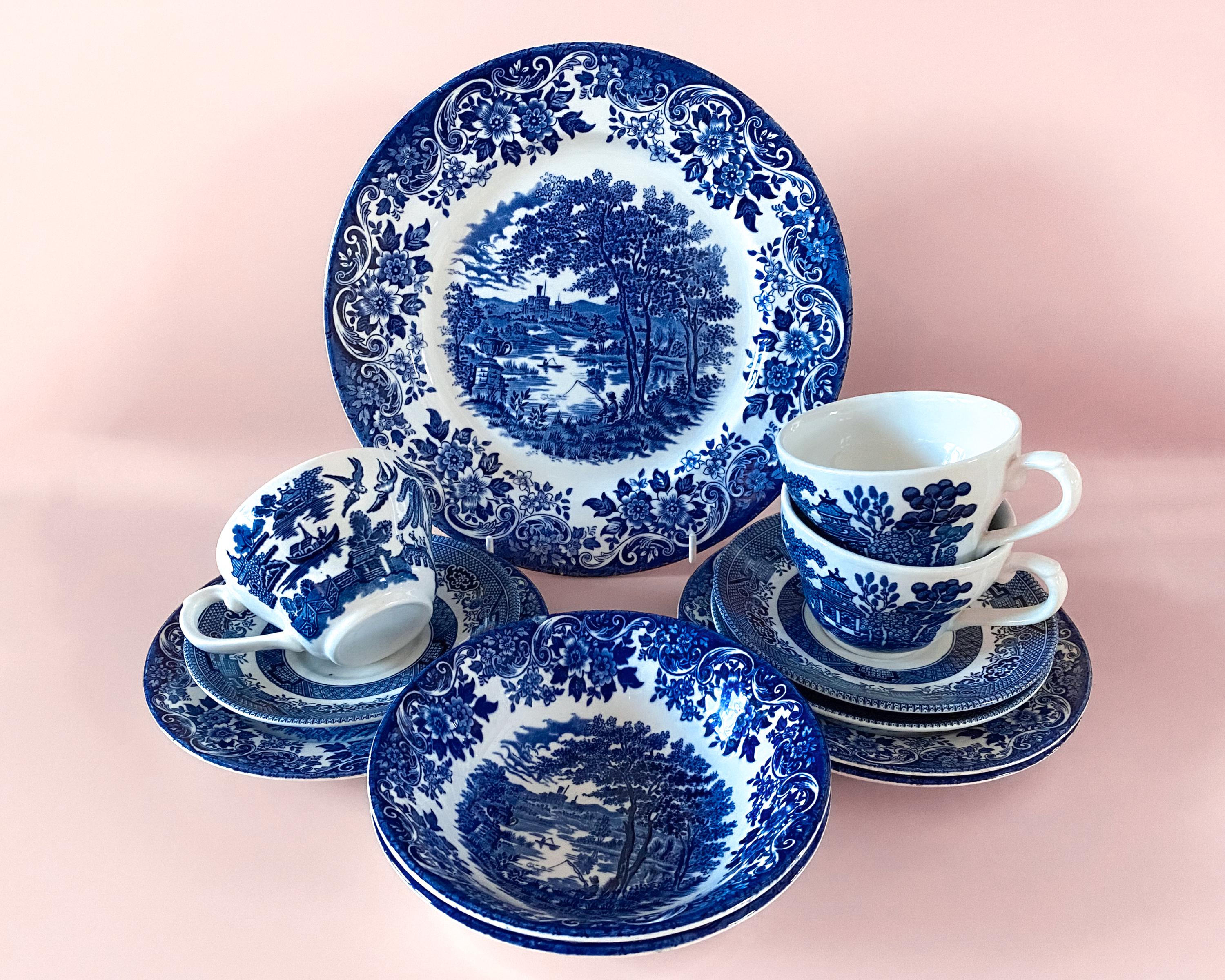 Broadhurst Blue Cups - Etsy