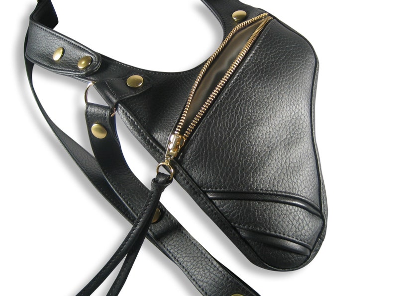 Revolverbag holster bag black leatherette Tiara