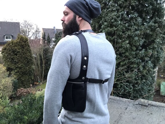 Bolso pistolera bandolera funda nera bolso hombre holster | Etsy España