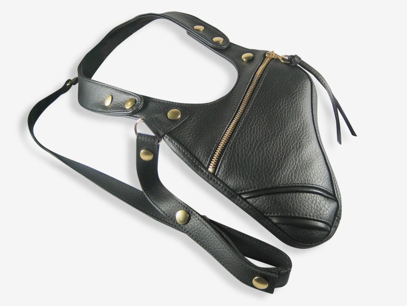 Revolverbag holster bag black leatherette Tiara
