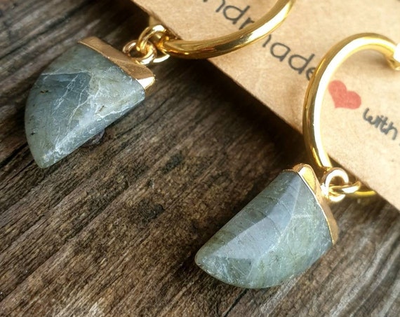 Boucles d'oreilles créoles MOONALÏA Labradorite
