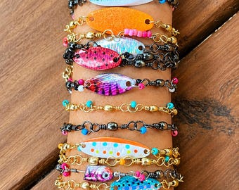 Ozark Handmade Bracelet Set of 3 | Colorful Fishing Line Beaded Stack | Summer River Jewelry | Gift for Girls & Women