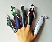 Halloween Finger Puppets, Printable Puppets, Halloween Craft, Halloween Activity, Print Your Own Halloween Decorations