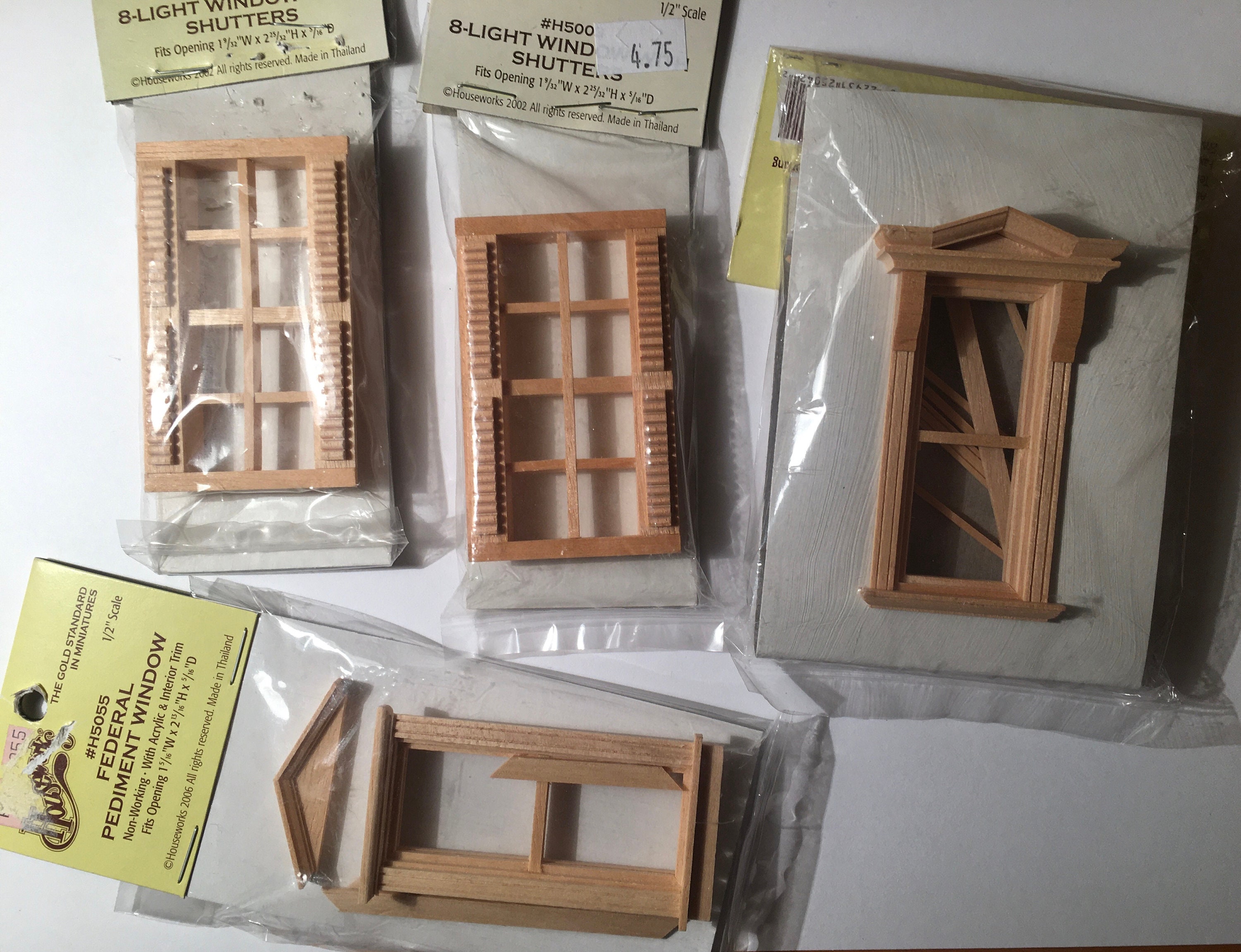 12-Light Half Scale Window 1:24 Dollhouse wooden H5024 Houseworks 