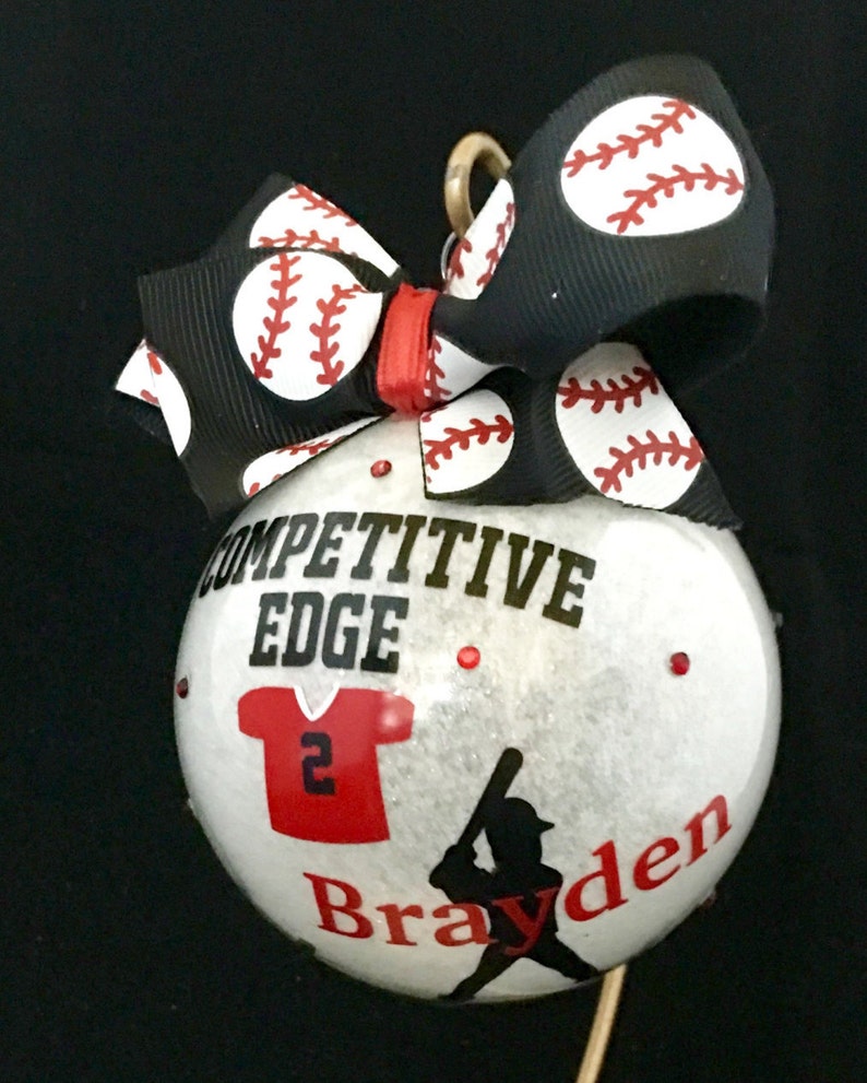 Christmas baseball ornament Personalized baseball