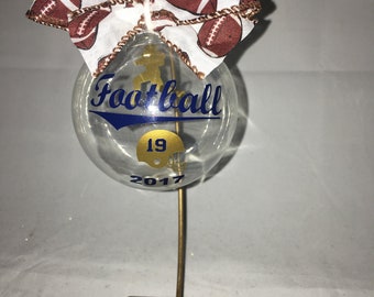 Personalized Football Ornament: Team Colors, Player Gift