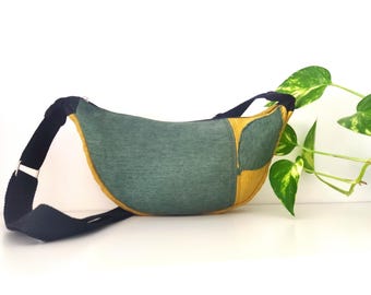 Green half moon crossbody bag