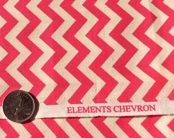 Spotlight Elements Chevron 100% cotton fabric hot pink and white  premium quilt / craft material 1/2 yard.