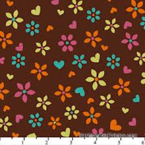 David Textiles Grafiq Trafiq Hoot Owl Floral Hearts 100% cotton fabric premium quilt / craft material 1/2 yard
