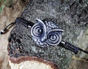 Owl bracelet, woman bracelet, man bracelet, silver burnished 925, owl bracelet, lucky bracelet, silver owl, fashion bracelet, italian jewel,
