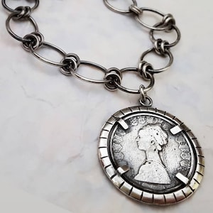 Coin silver bracelet,  Coin in 925 silver, five hundred bracelet, foft for her, Fashion silver bracelet, Silver coin, handmade coin bracelet