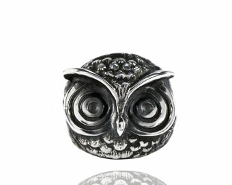 Silver owl ring handmade, italian ring handmade, silver owl ring, silver owl jewelry, accessory, silver owl,  owl ring in 925 silver