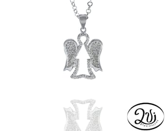 Engelanhänger, Geschenk für sie, Weihnachtsengel, Silberengel, Engelkette, Silberanhänger, Weihnachtsgeschenk, Engel, Steinanhänger,