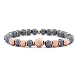 elastic bead bracelet, Silver bracelet, Elastic bracelet, Bracelet charm, hematite stone, Summer bracelet, Fashion bracelet, Man bracelet,