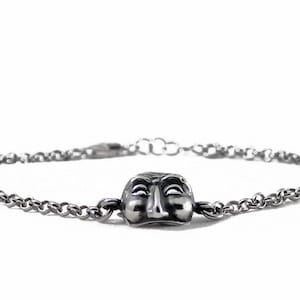 mask bracelet, silver mask, mask symbol, silver bracelet, neaples, Pulcinella bracelet,  Pulcinella mask, Pulcinella jewels,  italian jewels