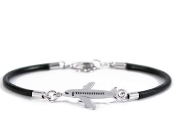 Airplane bracelet, italian airplane bracelet, Man bracelet, silver travel bracelet, Jewels airplane, italian bracelet, travel bracelet