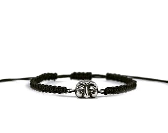 mask bracelet, silver mask, mask symbol, silver bracelet, neapolitan mask, bracelet handmade,  Pulcinella mask, italian jewlry, burnish