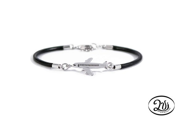 Pulsera de avión pulsera aérea avión de plata viaje | Etsy México