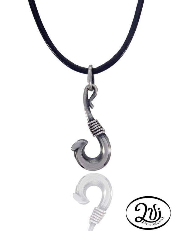 Necklace Fishing Hook in Silver 925, Woman, Man, Sea, Summer